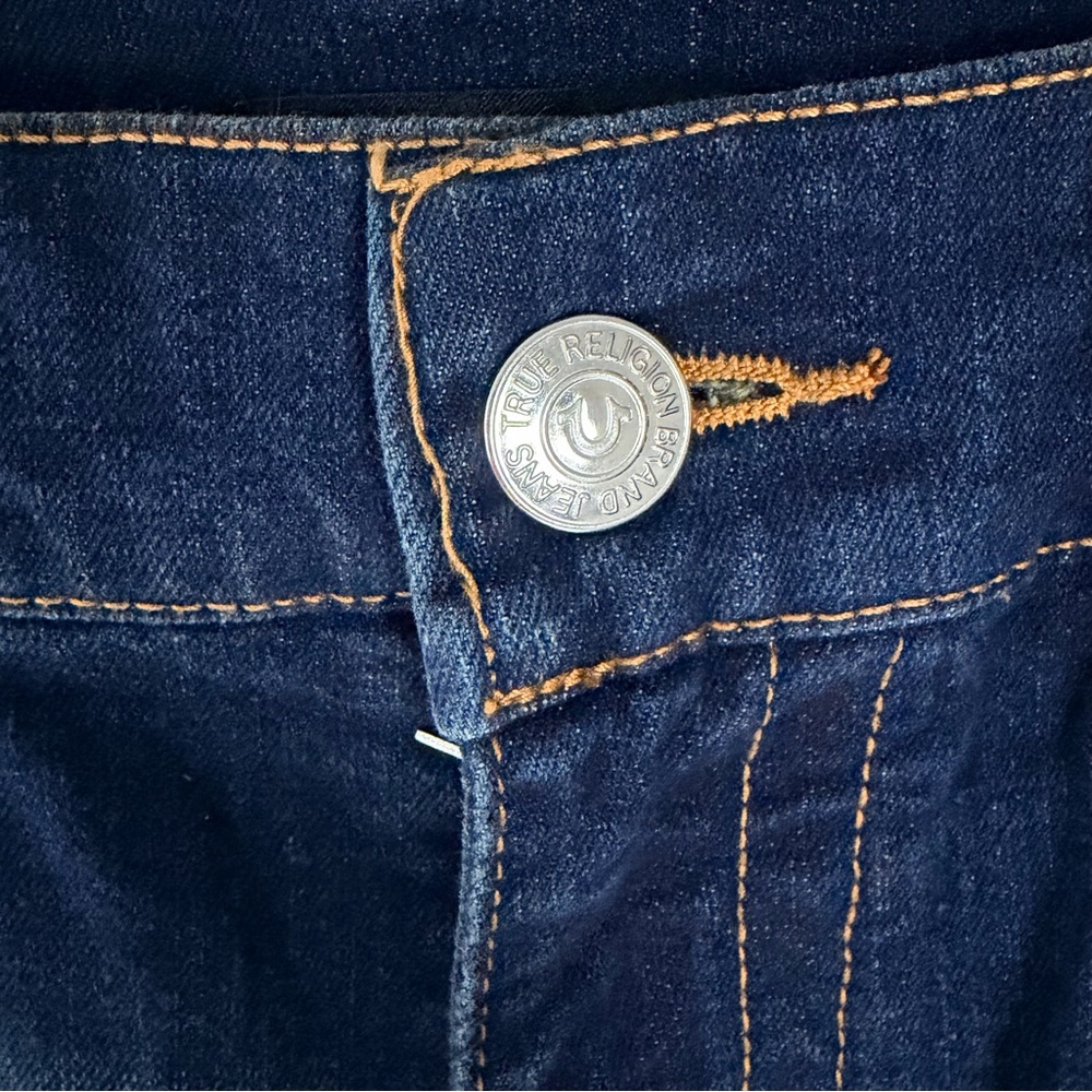 True Religion Ricky Straight Jeans Mens 34x32 Dark Wash Flap Pocket NWT - Picture 6 of 14
